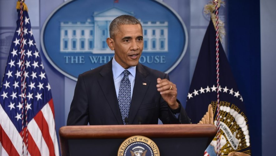Le président Barack Obama lors de sa dernière conférence de presse le 18 janvier 2017 à Washington