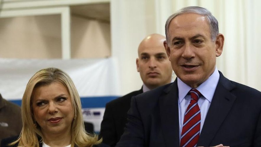 Le Premier ministre israélien  Benjamin Netanyahu et sa femme Sara le 31 décembre 2014 à Jérusalem
