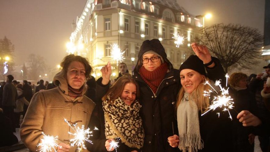 Célébration de la nouvelle année le 1er janvier 2015 à Vilnius