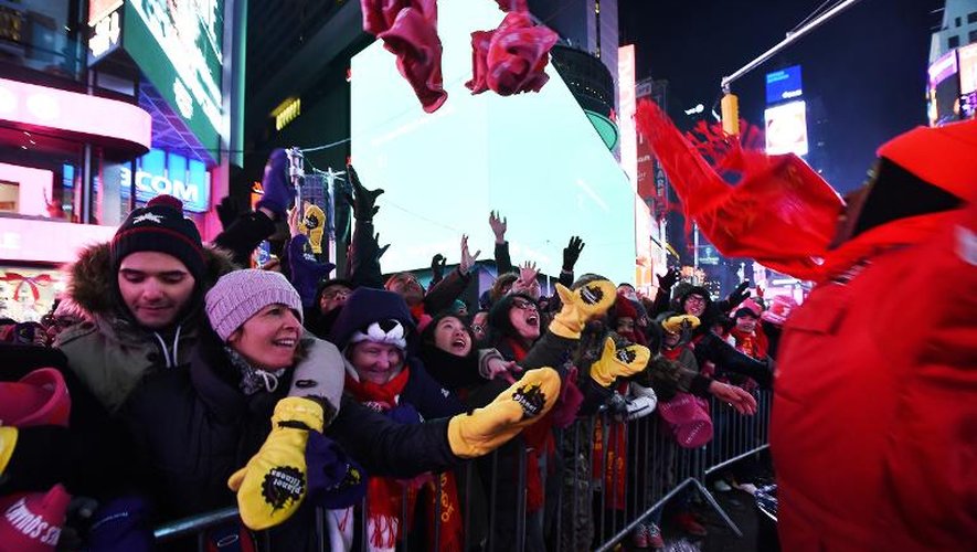 La foule en liesse le 31 décembre 2014 à Times Square à New York