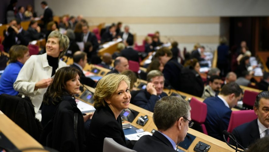 Valérie Pécresse lors de l'élection à la présidence de la région Ile-de-Frane le 18 décembre 2015 à Paris