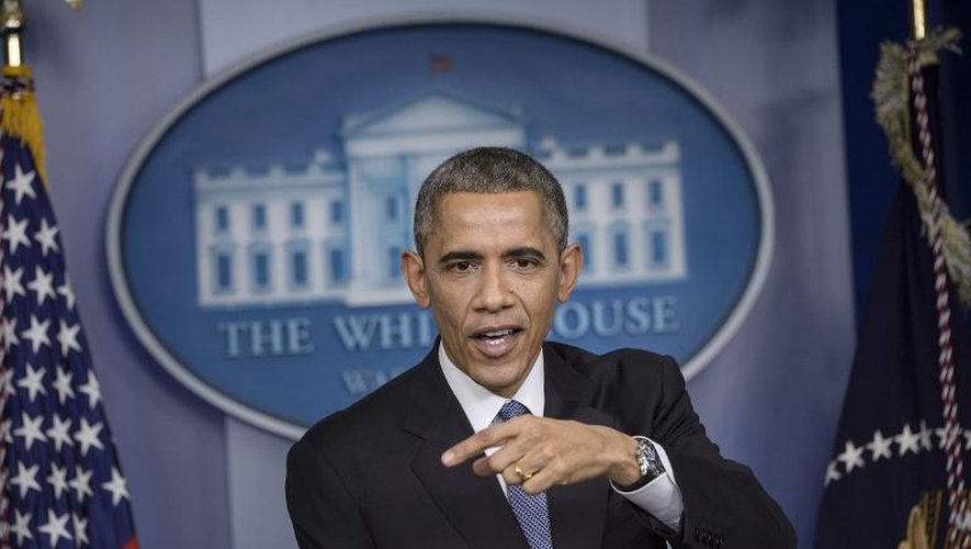 Le président Barack Obama lors d'une conférence de presse, le 19 décembre 2014 à Washington