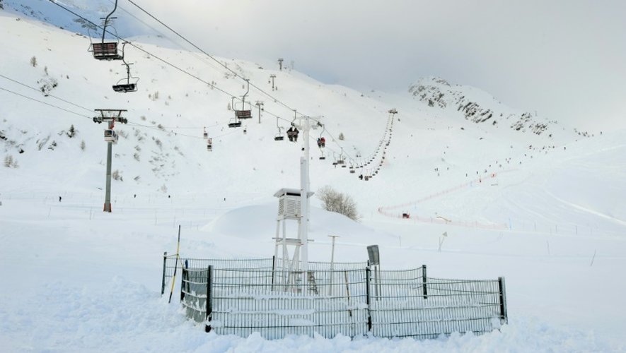 Pistes de ski au Grand Montets à Argentière, dans les Alpes, en décembre 2012