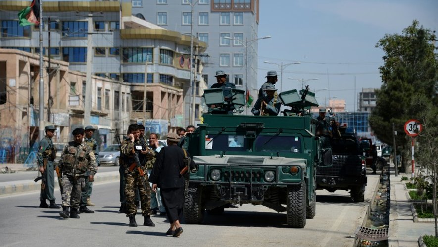 Les forces de sécurité afghanes lors d'une précédente attaque à Mazar-i-sharif, en Afghanistan, le 9 avril 2015
