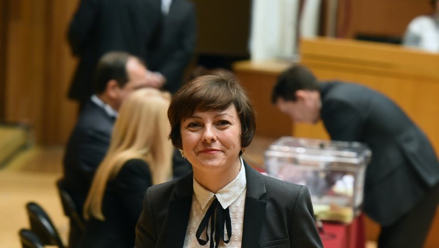 Carole Delga le 4 janvier 2016 à Toulouse à l'issue du vote pour la présidence de la région Languedoc-Roussillon-Midi-Pyrénées