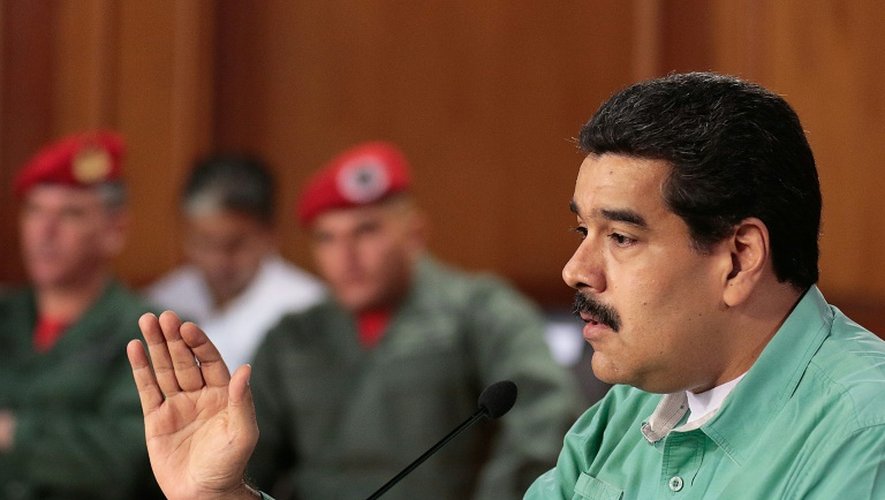 Le président vénézuélien Nicolas Maduro lors d'une allocution télévisée le 4 janvier 2015 à Caracas