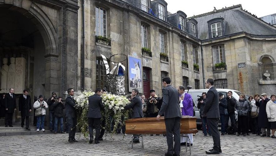 Les obsèques de l'animateur Jacques Chancel célébrées en l'église Saint-Germain-des-Près à Paris le 6 janvier 2015