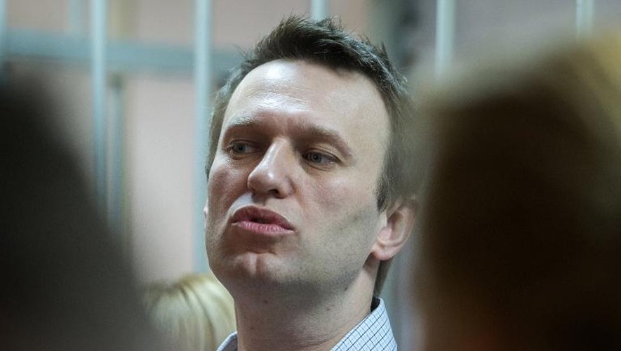L'opposant russe Alexeï Navalny lors du verdict de son procès pour détournements de fonds, le 30 décembre 2014 à Moscou