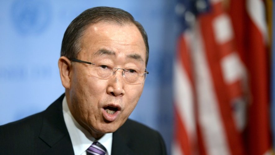 Le secrétaire général des Nations unies Ban Ki- moon au siège de l'Onu à New York le 6 janvier 2015