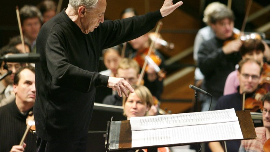 Le chef d'orchestre et compositeur français Pierre Boulez à Donaueschingen en Allemagne le 17 octobre 2008