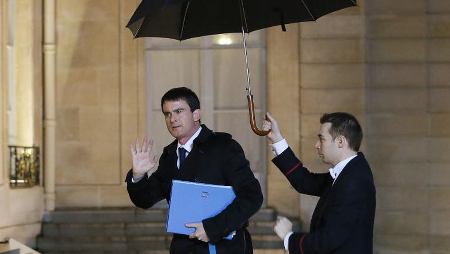 Le Premier ministre Manuel Valls, le 9 janvier 2015 à l'Elysée