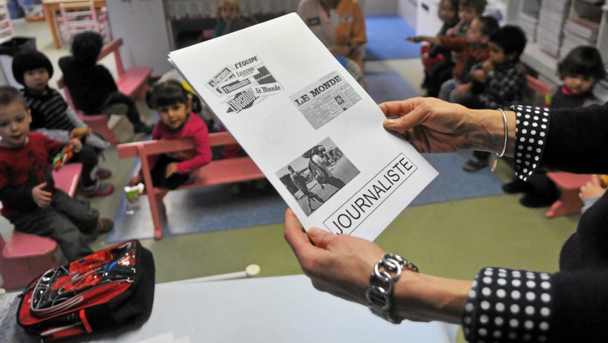 Tous les jours, à l’école maternelle Monteil de Rodez, les élèves découvrent et présentent, un mot à leurs camarades. Aujourd’hui, tous ont planché sur «journaliste».
