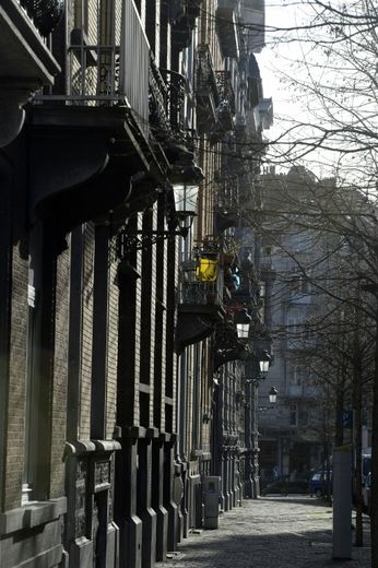 La rue Berger dans le quartier de Schaerbeek à Bruxelles, le 8 janvier 2016