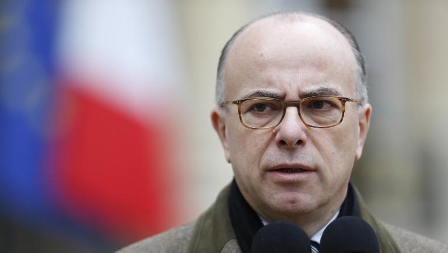 Le ministre de l'Intérieur Bernard Cazeneuve, le 10 janvier 2015 dans la cour de l'Elysée à Paris