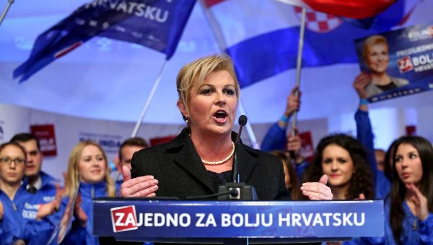 Kolinda Grabar-Kitarovic le 28 décembre 2014 à Zagreb