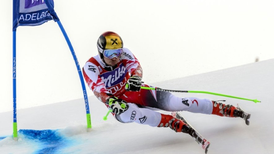 L'Autrichien Marcel Hirscher lors du slalom géant d'Adelboden (Suisse), le 10 janvier 2015
