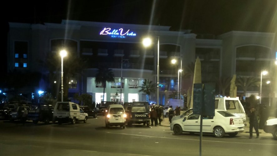 Photo prise par un smartphone de l'hôtel Bella Vista à Hourgada, le 8 janvier 2016 après une attaque