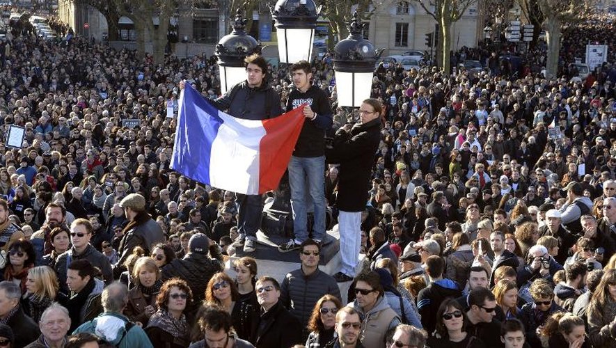 Manifestation contre le terrorisme à Bordeaux, le 11 janvier 2015