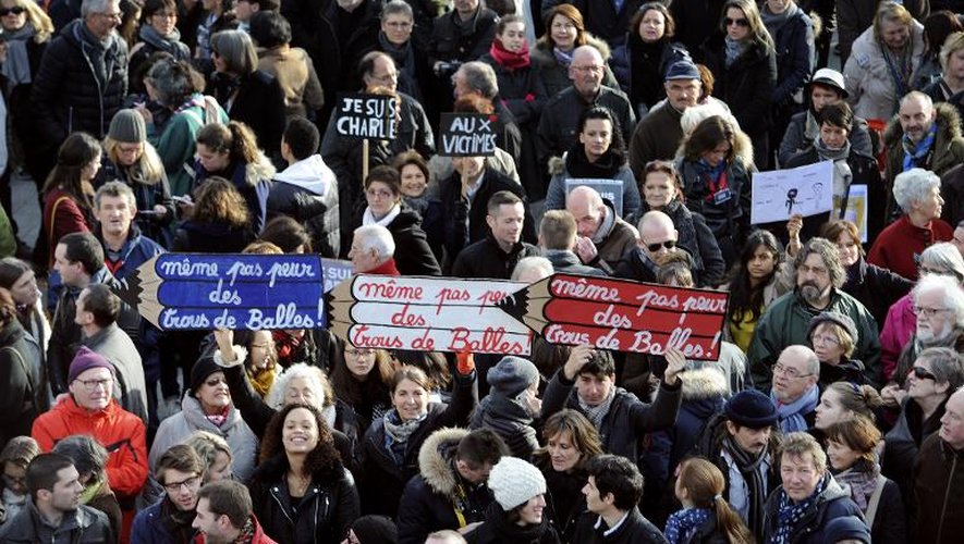 Manifestation contre le terrorisme à Rennes, le 11 janvier 2015