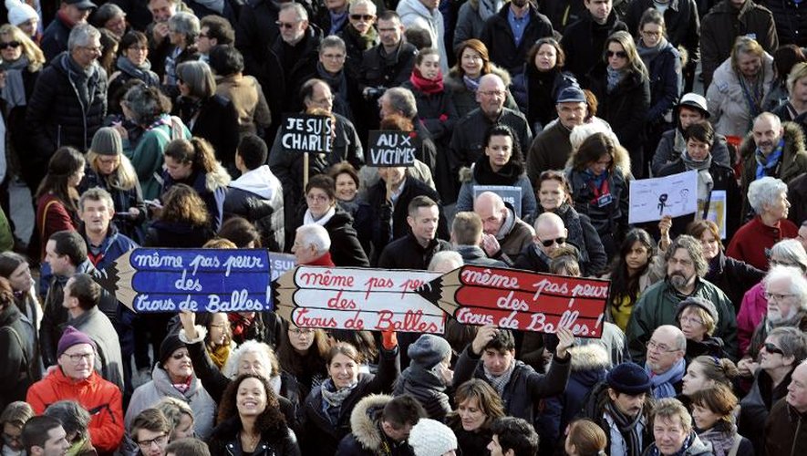 Manifestation contre le terrorisme à Rennes, le 11 janvier 2015