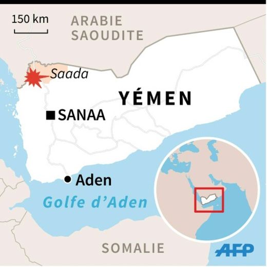 Carte du Yémen localisant la clinique de MSF touchée par un missile