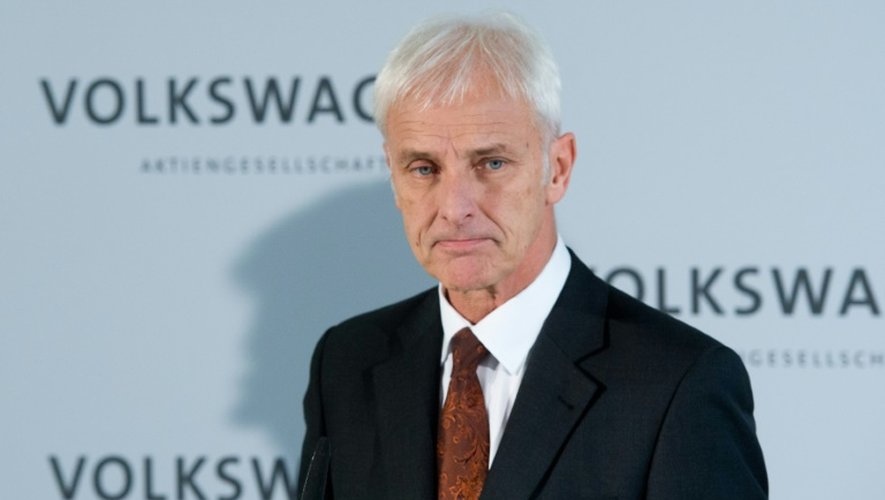 Le PDG de Volkswagen Matthias Mueller à l'issue d'une réunion du conseil de surveillance à  Wolfsburg en Allemagne le 20 novembre 2015