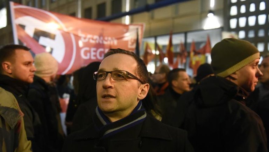 Le ministre allemand de la Justice, Heiko Maas, participe à une manifestation contre Pegida, le 5 janvier 2015 à Berlin
