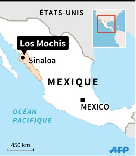 Carte de localisation au Mexique du lieu de la capture d'"El Chapo".