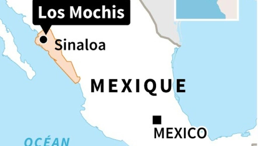 Carte de localisation au Mexique du lieu de la capture d'"El Chapo".