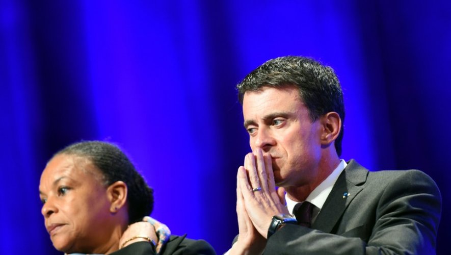 Manuel Valls et Christiane Taubira à Paris le 18 novembre 2015