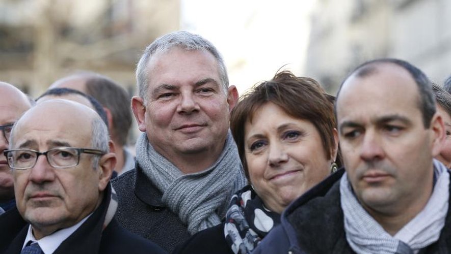 Thierry Lepaon lors de la marche républicaine le 11 janvier 2015 à Paris