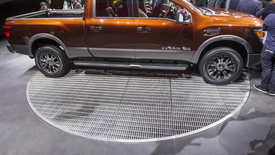 Le Nissan Titan, pick-up de plus de cinq mètres de long, présenté au salon de Détroit le 12 janvier 2015