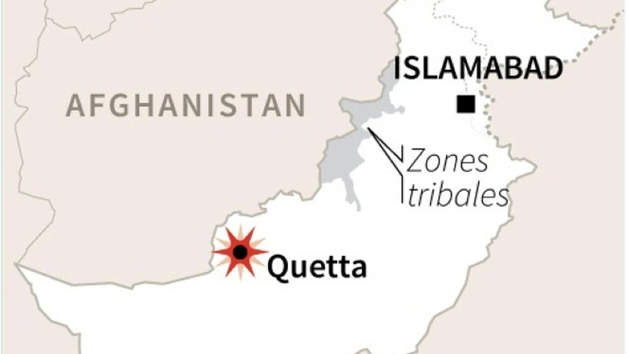 Localisation de Quetta au Pakistan