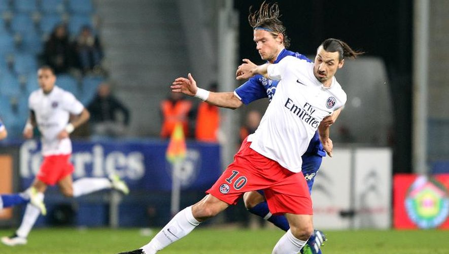 L'attaquant du PSG Zlatan Ibrahimovic lors du match de L1 contre Bastia, le 10 janvier 2015 à Bastia