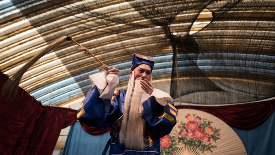 Une représentation de la troupe "Lanterne de Fleurs", à Kunming le 7 janvier 2016