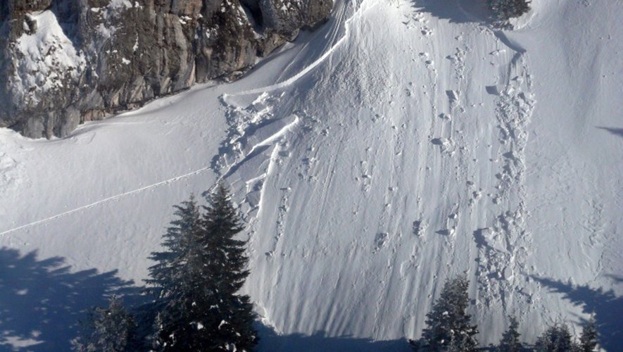 Photo réalisée par la compagnie CRS des Alpes le 17 février 2012 au Grand Som dans le massif de Chartreuse en Isère, à la suite d'une avalanche