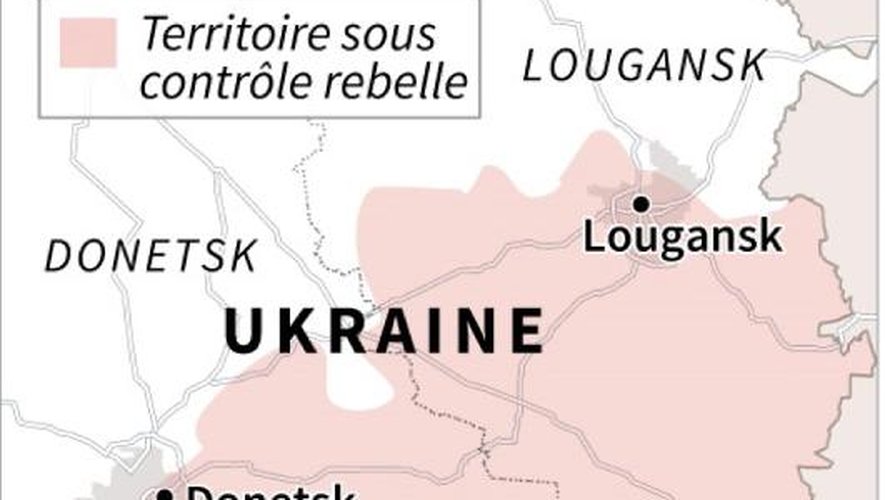 Carte de localisation de l'attaque d'un bus qui a fait dix morts mardi dans l'est séparatiste de l'Ukraine