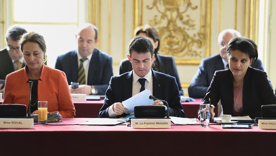 Le Premier ministre Manuel Valls, le 22 janvier 2015 à l'Hôtel Matignon à Paris