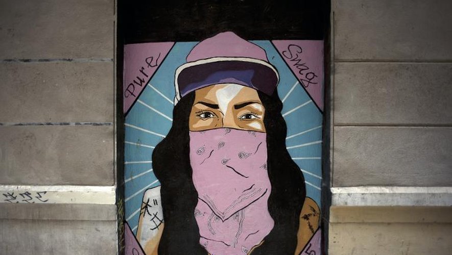 Oeuvre de "street art" à Malaga, le 12 janvier 2015