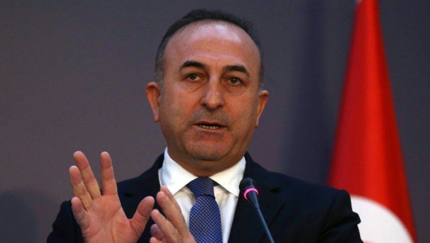 Le ministre turc des Affaires étrangères Mevlut Cavusoglu lors d'une conférence de presse à Ankara, le 25 janvier 2016