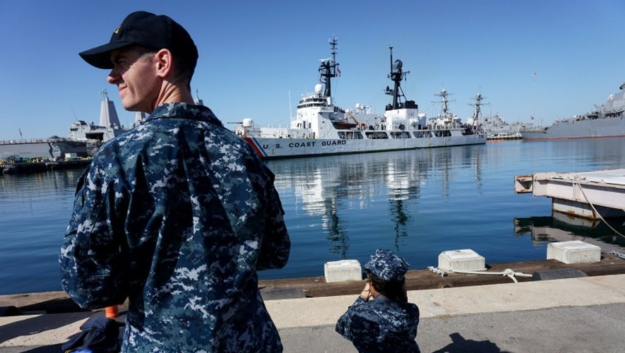Un marin sur la base navale de San Diego en Californie, le 16 avril 2015