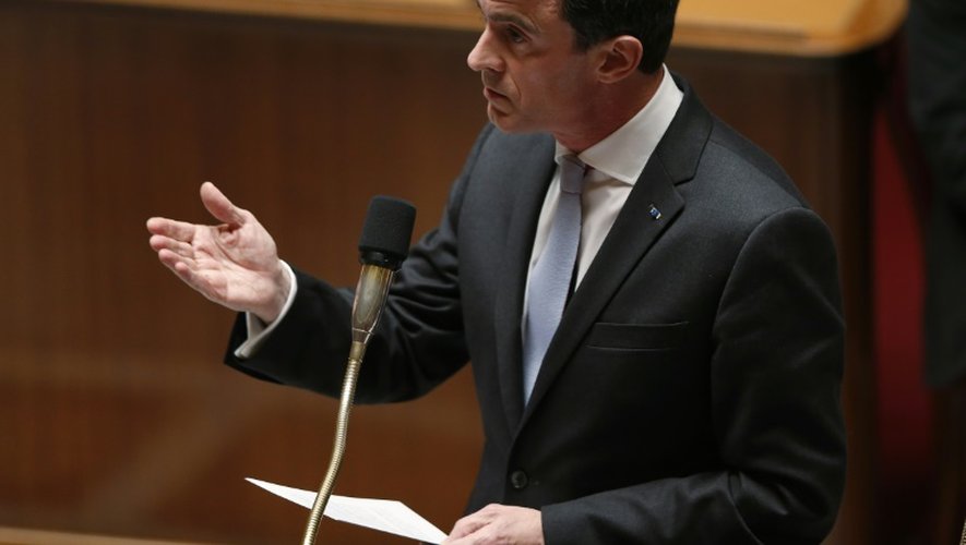 Le Premier ministre Manuel Valls à l'Assemblée nationale, le 26 janvier 2016 à Paris
