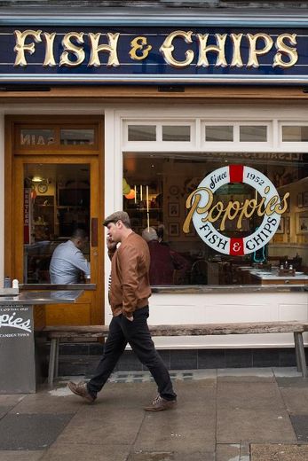La devanture du restaurant de fish and chips Poppies, à Londres, le 26 janvier 2015