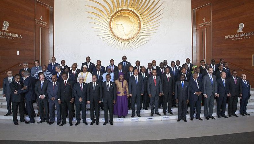 Les chef d'Etats africains et les chefs de gouvernements regroupés le 30 janvier 2015 pour le lancement du 24ème sommet de l'Union africaine à Addis Abeba