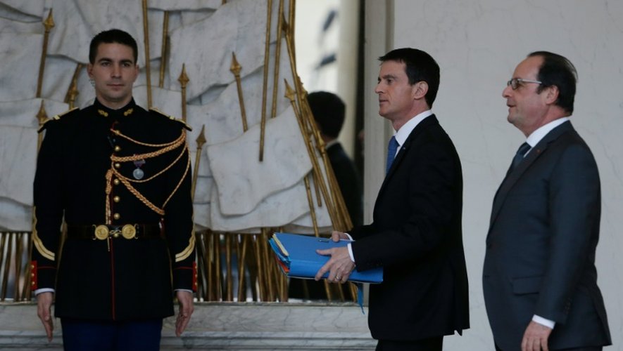 Francois Hollande et Manuel Valls à l'Elysée le 27 janvier 2016
