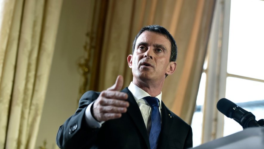Le Premier ministre Manuel Valls lors des voeux à la presse le 28 janvier 2016 à Paris