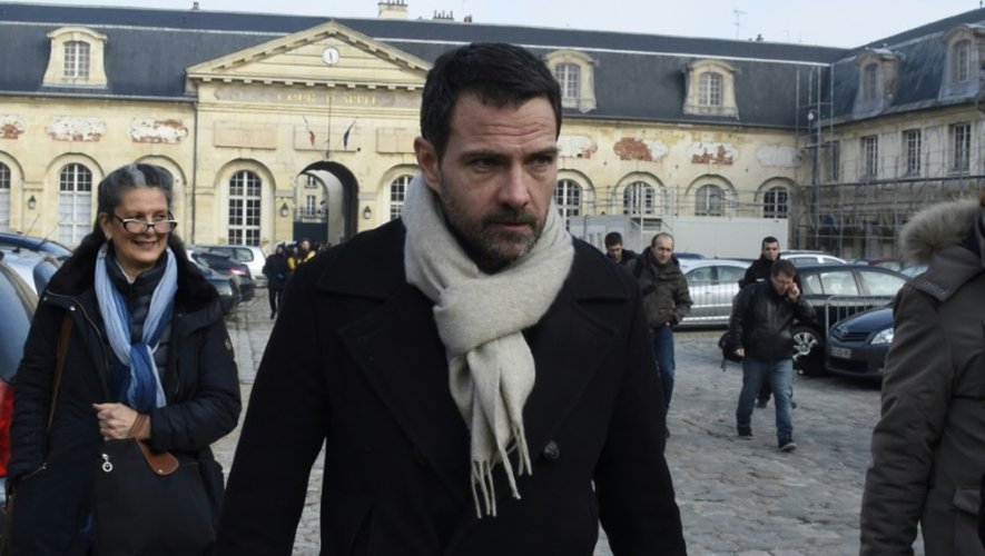 Jérôme Kerviel à la sortie du palais de justice le 20 janvier 2016 à Versailles