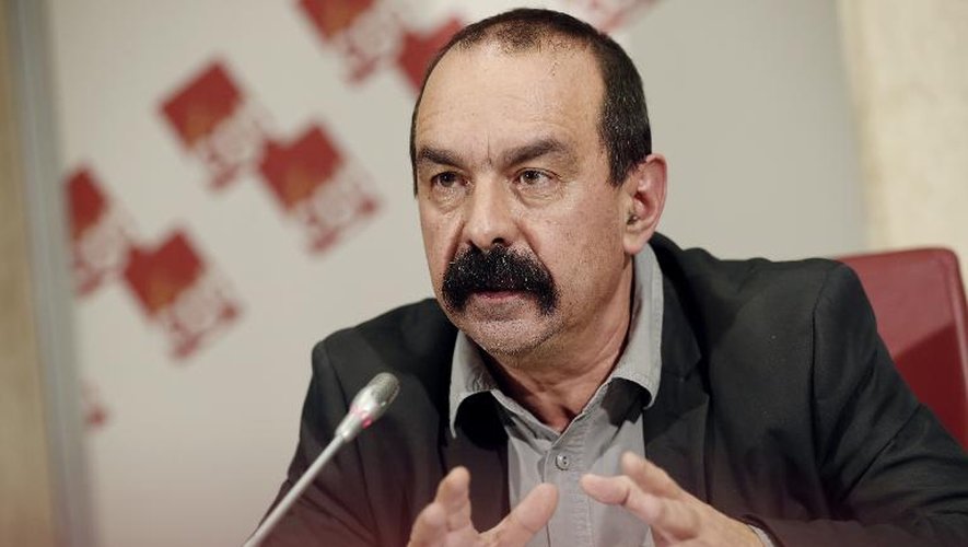 Philippe Martinez lors d'une conférence de press le 14 janvier 2015 à Paris