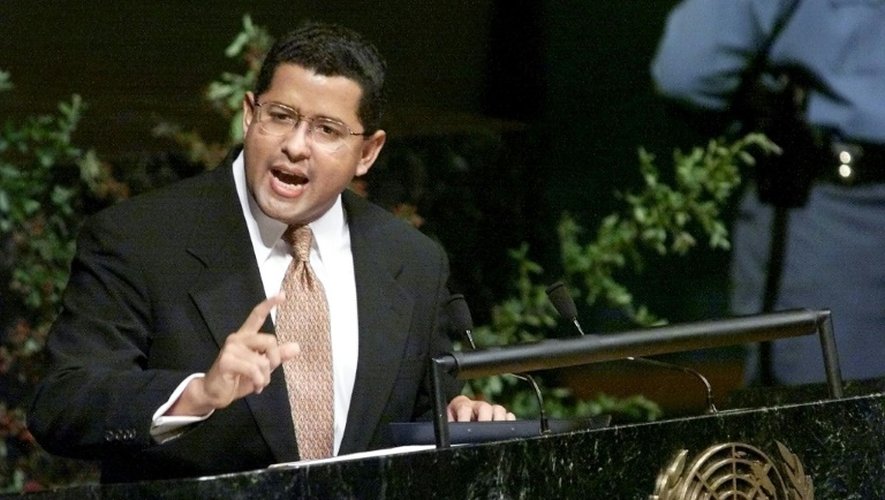 L'ancien président du Salvador, Francisco Flores, à la tribune des Nations Unies à New York, le 25 septembre 1999