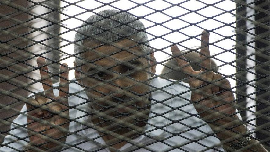 Le journaliste Egypto-Canadien d'Al-Jazeera Mohamed Fahmy, le 23 juin 2014 lors de son procès au Caire